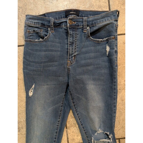 Aero High Rise Distressed Skinny Jeans Women’s Size 10 Regular Blue Stretch - Picture 7 of 11